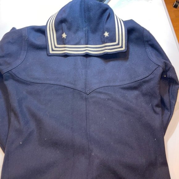 1964 VIETNAM ERA sz38/REG US NAVY SAILOR BLACK JUMPER CRACKER JACK w/CAP JG 01 - Picture 4 of 12